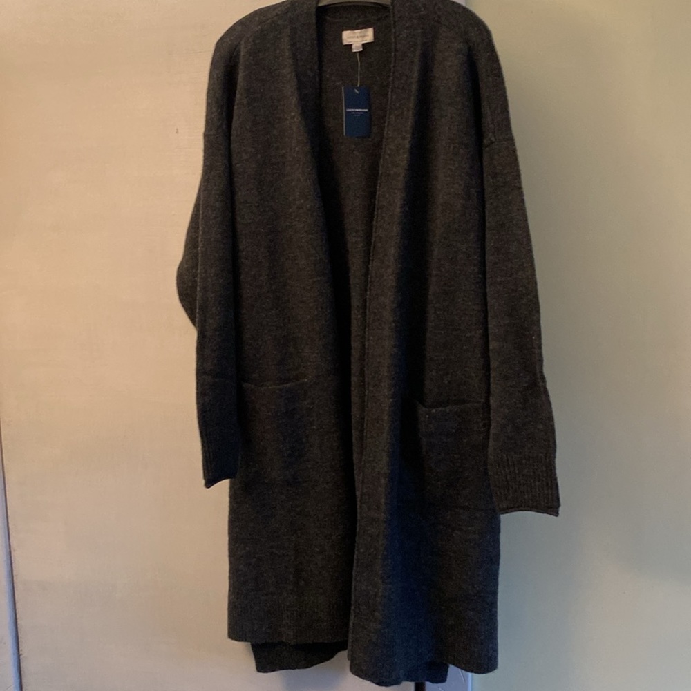 Lucky Brand Dark Gray Long Wool Blend Cardigan New With Tags - Picture 16 of 16